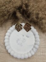 Square pleated earrings - Image 2