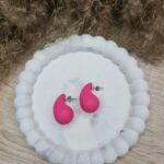 Pink drip earrings
